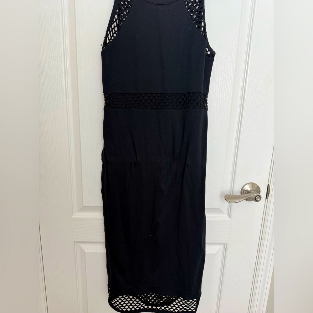 Express knit detail black dress size 8